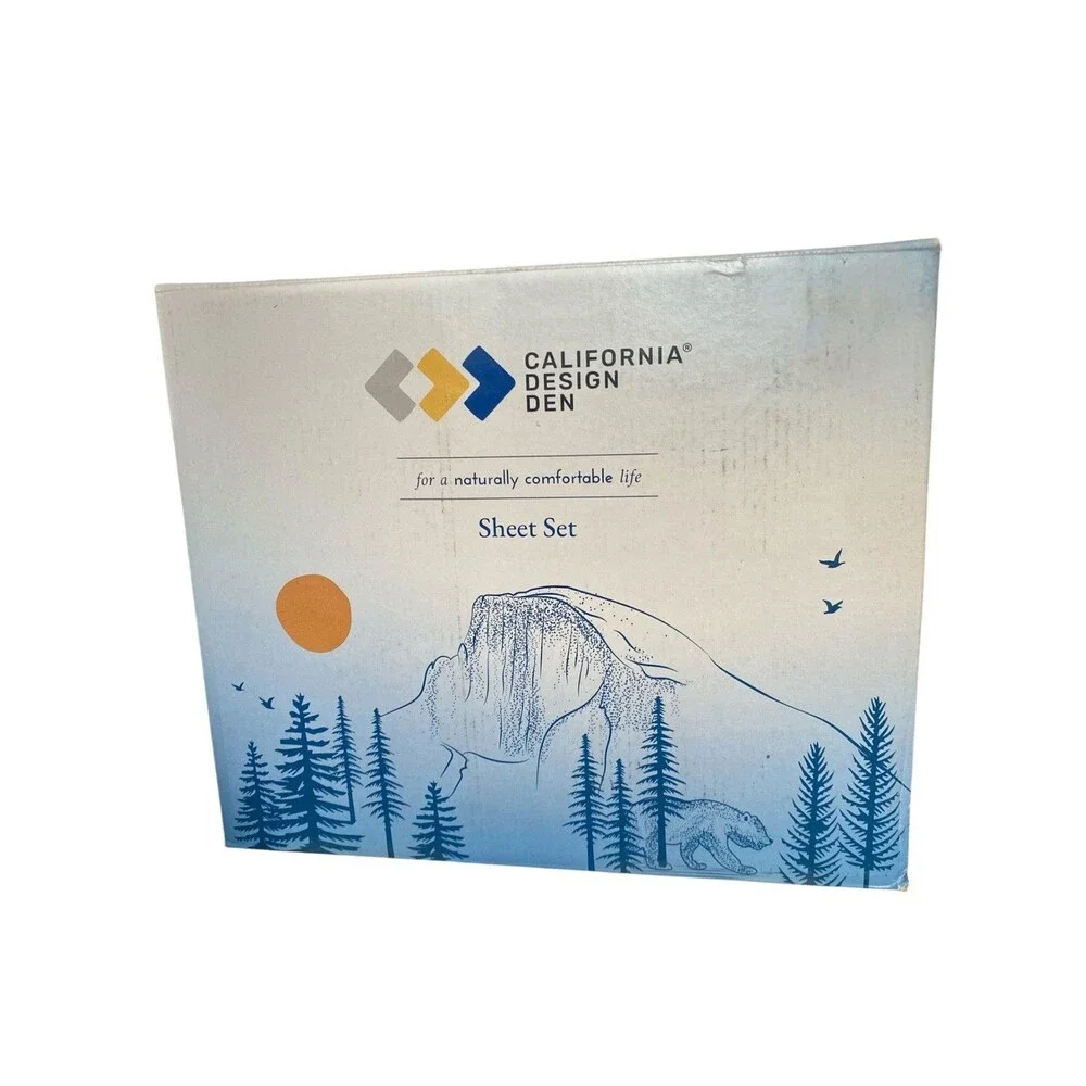 California Design Den King Sheet Set Extra Long 800TC Bright White Staple Cotton